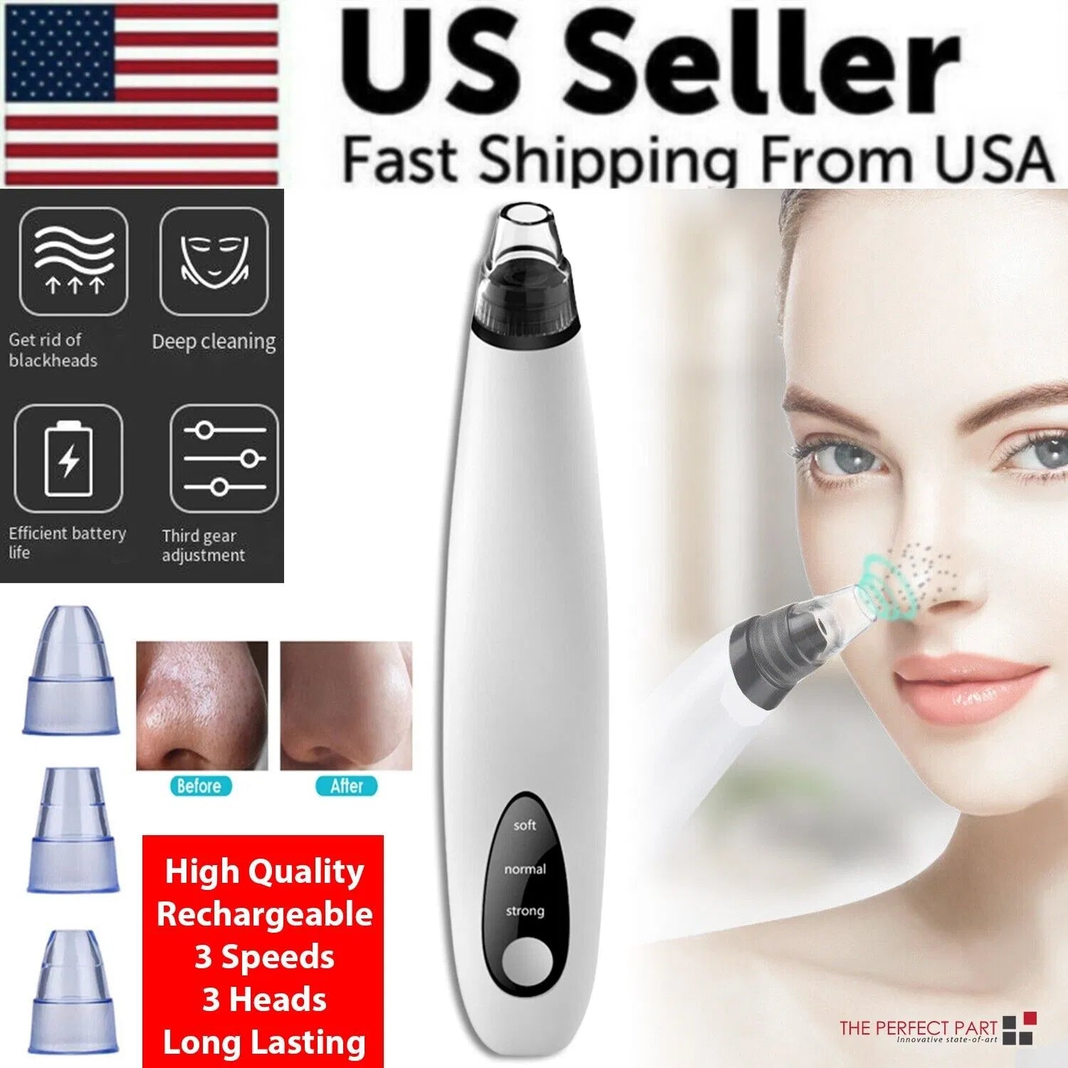 Diamond Pore Vacuum - Electric Blackhead Remover for Face
