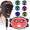 Red Light Therapy for Face, 7 Modes Portable Led Face Mask Light Therapy with Remote, Red Light Mask with Timing Function, Led Light Therapy at Home 180 LED Beads , Black